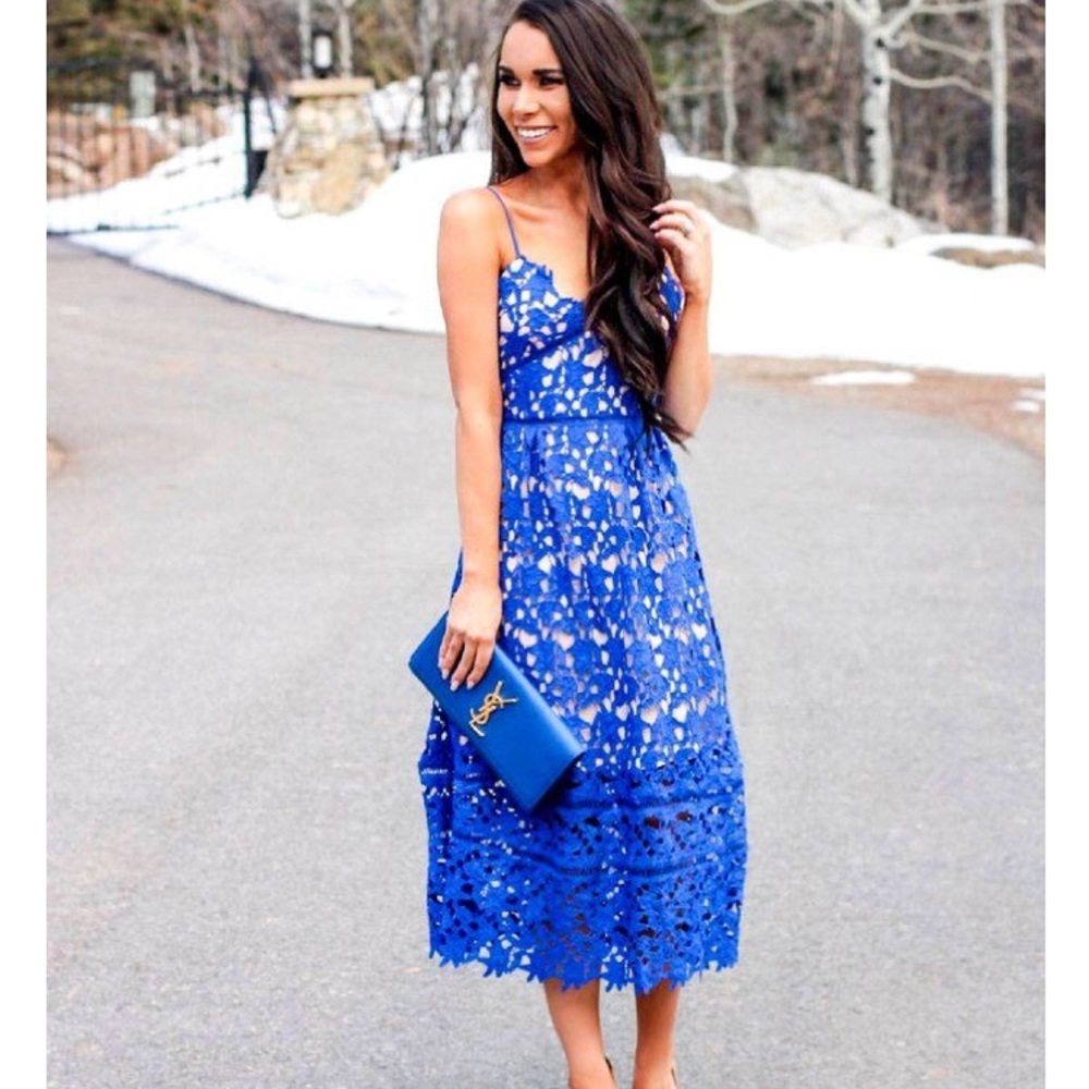 Blue lace dress